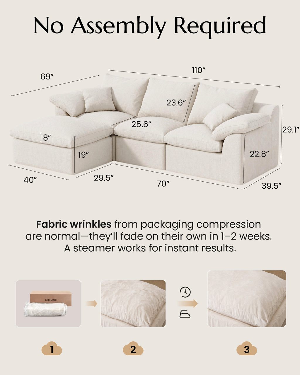 VELSCAPE Cloud Comfortable Sofa