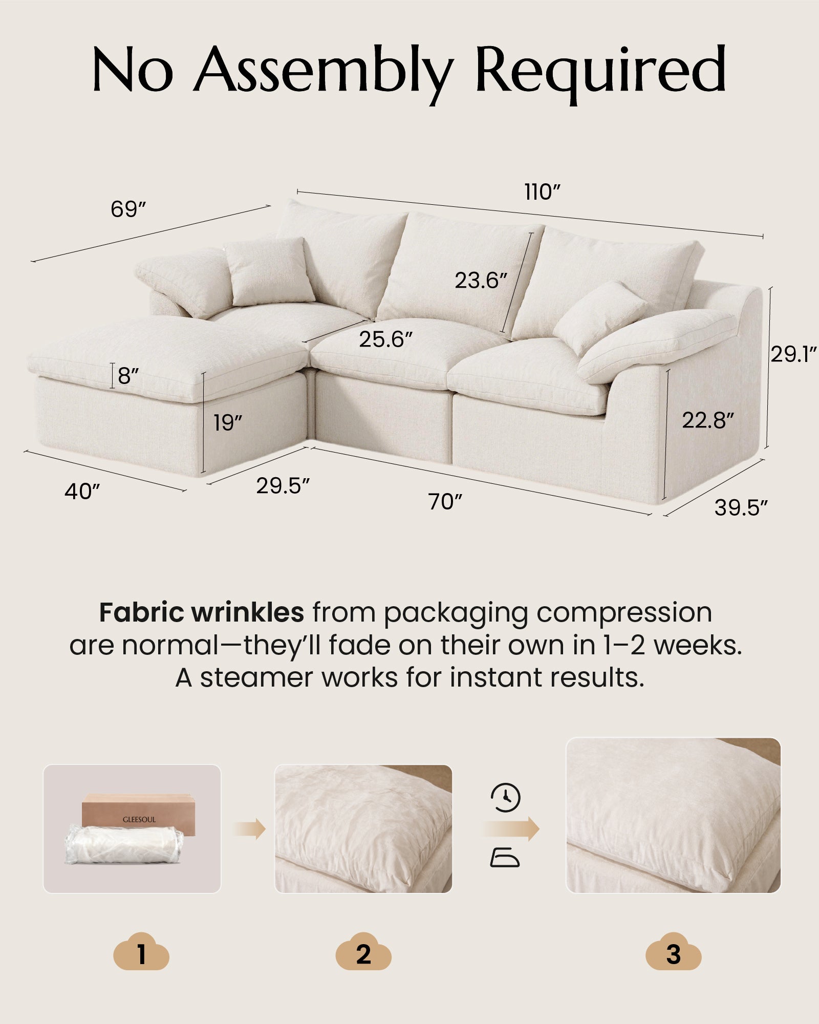 VELSCAPE Cloud Comfortable Sofa